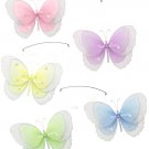 24"" Pink Purple Yellow Blue Green Multi Layered Butterfly Mobile - nylon hanging ceiling wall nurse
