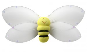 13"" Yellow Smiling Bumble Bee - nylon hanging ceiling wall nursery bedroom decor decoration decorat