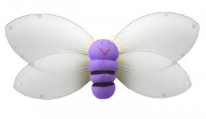 5"" Purple Smiling Bumble Bee - nylon hanging ceiling wall nursery bedroom decor decoration decorati