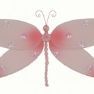 7"" Pink Sparkle Dragonfly - nylon hanging ceiling wall nursery bedroom decor decoration decorations