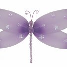 10"" Purple Sparkle Dragonfly - nylon hanging ceiling wall nursery bedroom decor decoration decorati