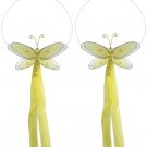 Yellow Multi-Layered Dragonfly Curtain Tieback Pair / Set - holder tiebacks tie backs nursery bedroo