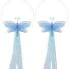 Blue Multi-Layered Dragonfly Curtain Tieback Pair / Set - holder tiebacks tie backs nursery bedroom 