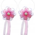 Dark Pink (Fuschia) Multi Layered Daisy Flower Curtain Tieback Pair / Set - holder tiebacks tie back