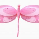 13"" Dark Pink (Fuschia) & White Triple Layered Dragonfly - nylon hanging ceiling wall nursery bedro