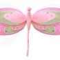 13"" Dark Pink (Fuschia), Green & Pink Triple Layered Dragonfly - nylon hanging ceiling wall nursery
