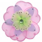 10"" Pink, Purple & Green Triple Layered Daisy Flower - nylon hanging ceiling wall nursery bedroom d