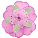 6"" Dark Pink (Fuschia), Green & Pink Triple Layered Daisy Flower - nylon hanging ceiling wall nurse