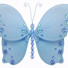 18"" Blue Twinkle Bead Sequin Butterfly - nylon hanging ceiling wall nursery bedroom decor decoratio