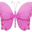 5"" Dark Pink (Fuschia) Twinkle Bead Sequin Butterfly - nylon hanging ceiling wall nursery bedroom d