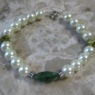 Pearl & Green Rock Bracelet