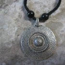 Round Silver Pendant Necklace
