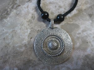 Round Silver Pendant Necklace