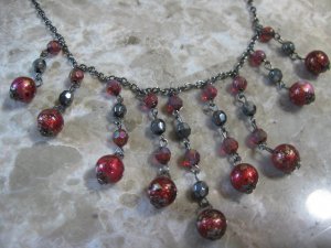 Red Fancy Dangly Necklace