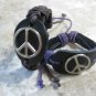 Peace Sign Leather Bracelet