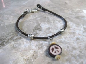 Peace Sign Charm Bracelet