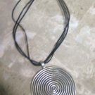 Large Silver Swirl Pendant Necklace