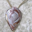 Red & White Glass Pendent Necklace
