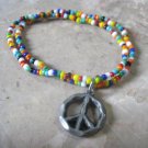 Rainbow Peace Sign Charm Bracelet