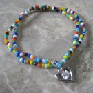 Diamond Heart Rainbow Bracelet