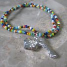Heart & Lock Rainbow Charm Bracelet