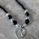 Silver Peace Sign Necklace