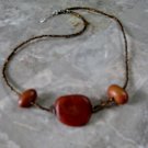 Brown Wooden Beaded Necklace