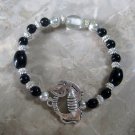 Black & White Beaded Elephant Bracelet