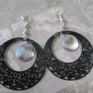 Round Black Earrings