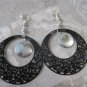 Round Black Earrings