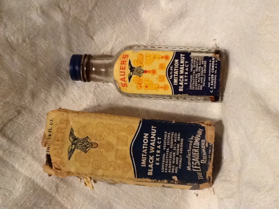 Vintage Sauers imitation black walnut extract bottle
