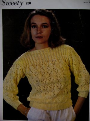Sleeve Boat Neck Sweater Knitting Pattern French English Ladies
