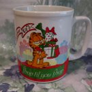Vintage Garfield Christmas Shop Til You Drop Souvenir Coffee Tea Cup Mug Enesco