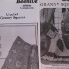 Vintage Crocheted Granny Squares Crochet Patterns set of 2