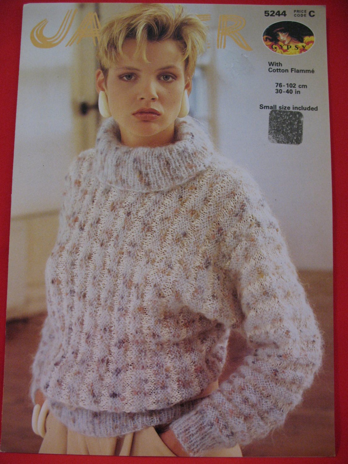 Jaeger Vintage 1984 Striped Patterned Sweater Knitting Pattern Ladies ...