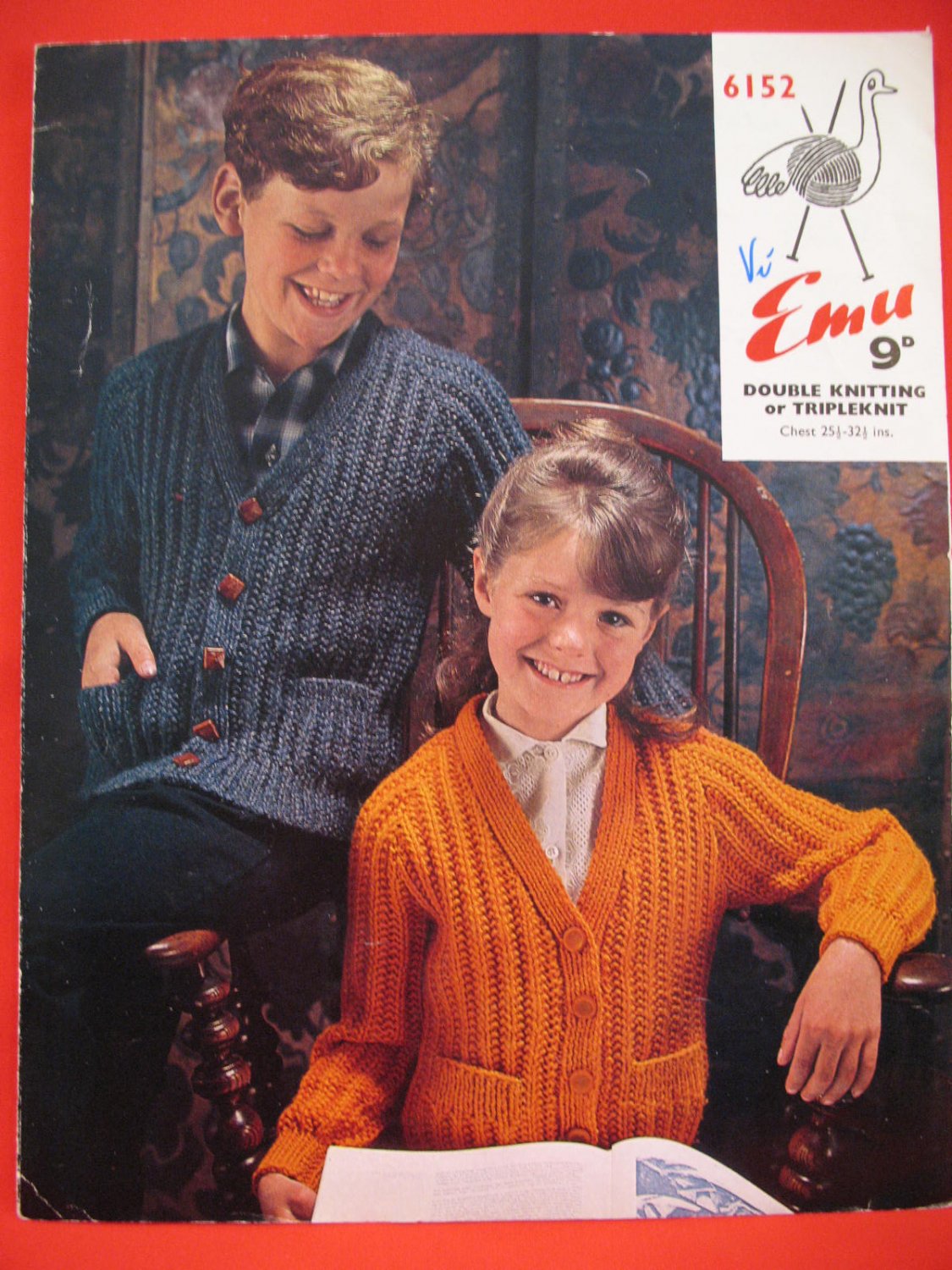 Vintage Emu Triple Knit or Double Knitting Pattern Childrens Sweater ...