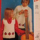 Vintage Emu Double Knitting Pattern Childrens Pullover Sweater Vest Ladybugs Sizes 24 - 34 Inches