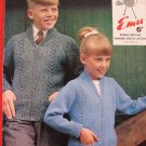 Emu Double Knitting Pattern Childrens Zippered Sweaters with Pockets Sizes 24- 32 Inches