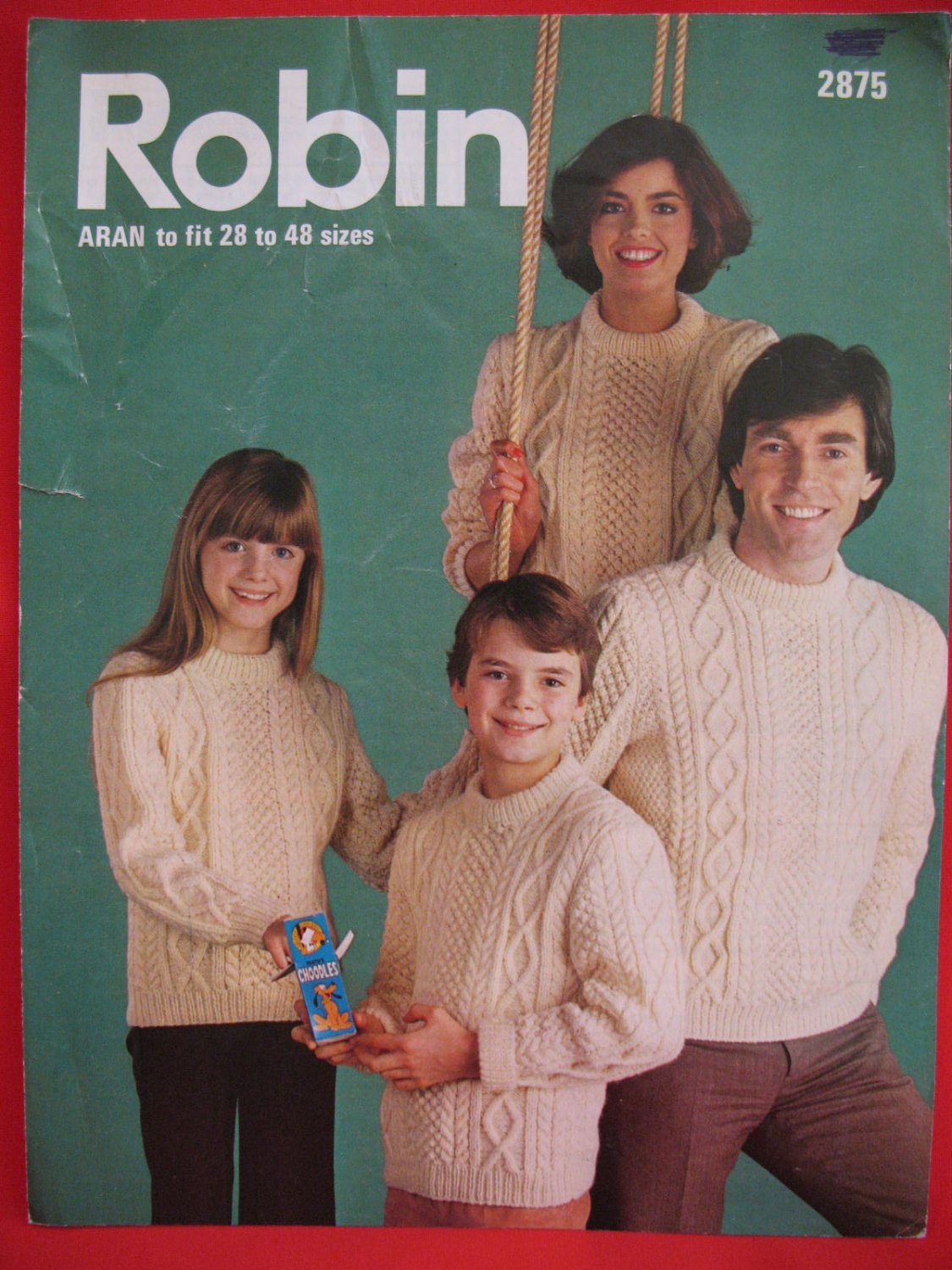 Robin Vintage Aran Arran Knitting Patterns Adults Children Family Sweaters
