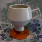 Butterscotch and Beige Pedestal Coffee Mug Vintage HALL Mug Cup
