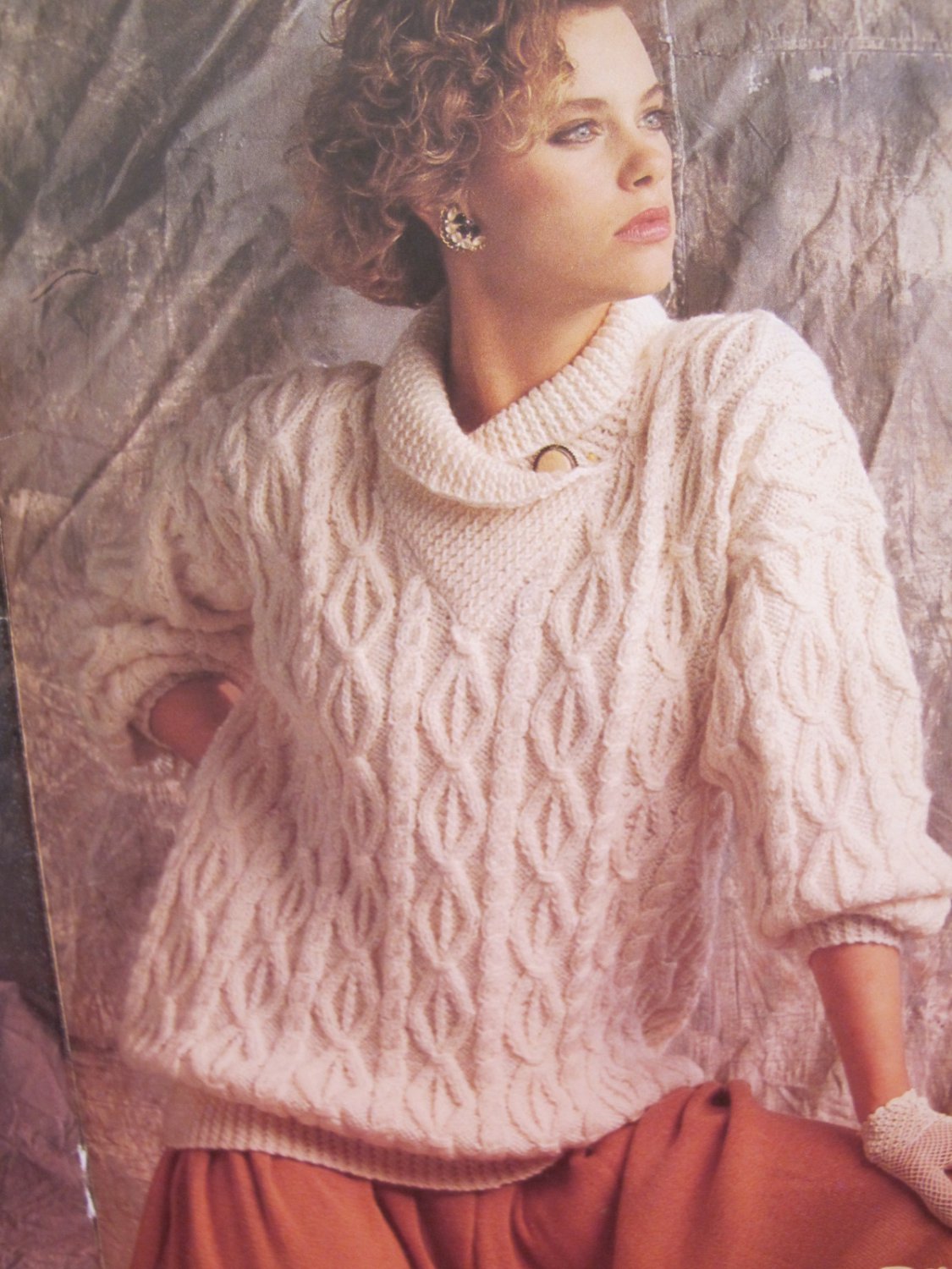 Patons Aran Style Fisherman Knits Knitting Patterns ADULTS Sweaters Skirt