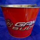 BUDWEISER BEER Ice Bucket Collector Tin Metal Souvenir GAME TIME Red