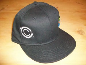 Black Flat Bill Cap with White JC Brand