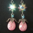 Amazing Thai Oval Pink Dangle Earrings