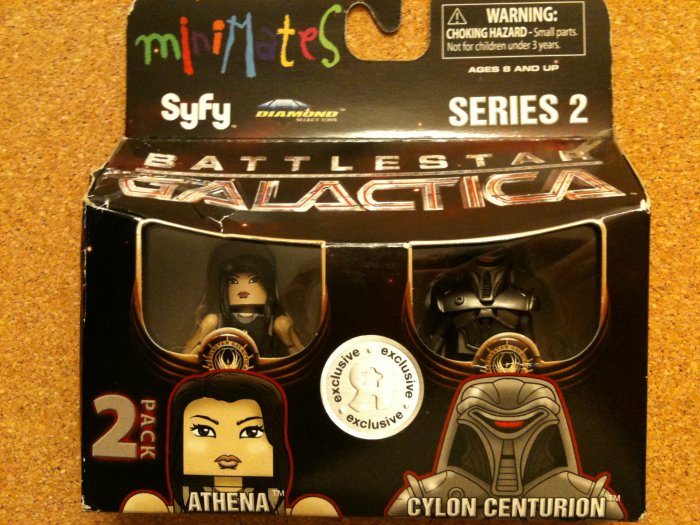 Battlestar Galactica MiniMates Athena and Cylon Centurion
