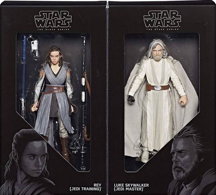 SDCC 2017 Hasbro Exclusive Luke & Rey Star Wars: The Last Jedi Black Series Set