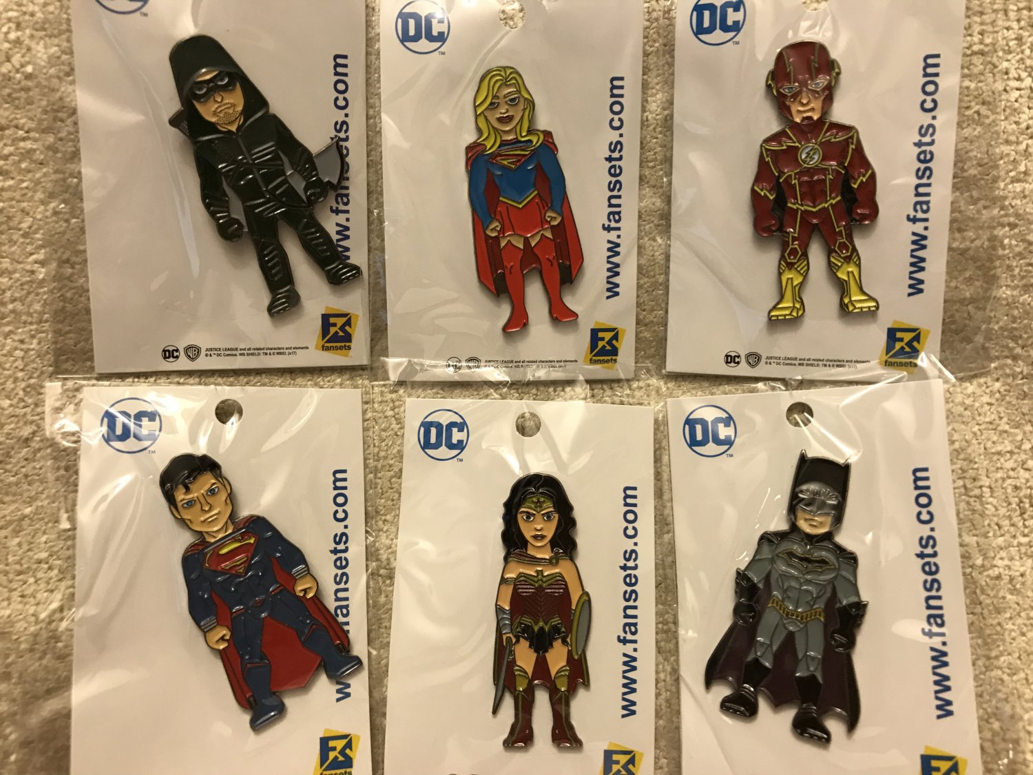 SDCC 2017 Exclusive DC Justice League Pin Complete Set (All 6)