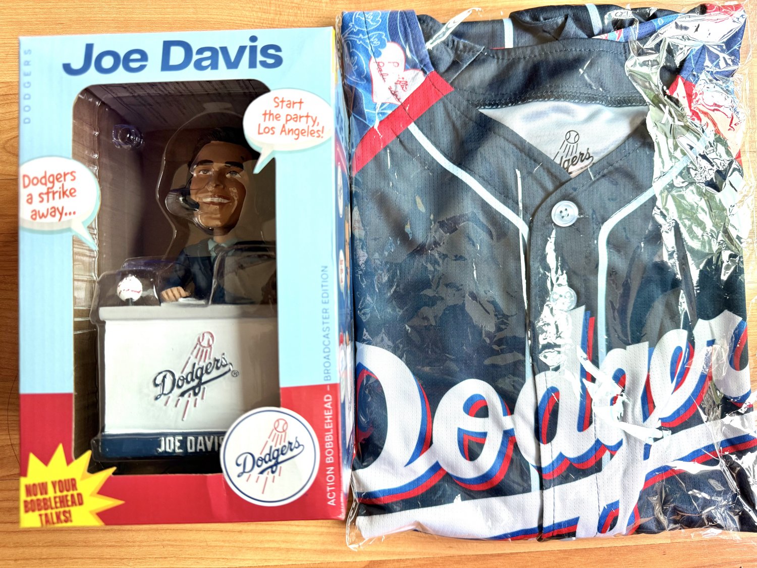Dodgers JPL Jersey and Joe Davis Bobblehead