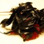 Red and Black Curled Feather Vintage Millinery Trim