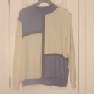Alfred Dunne Womans Blue White Top Long Sleeve Buttons 2X